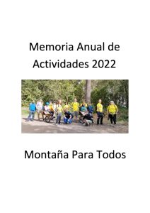 Foto de portada de la Memoria Anual de Actividades 2022